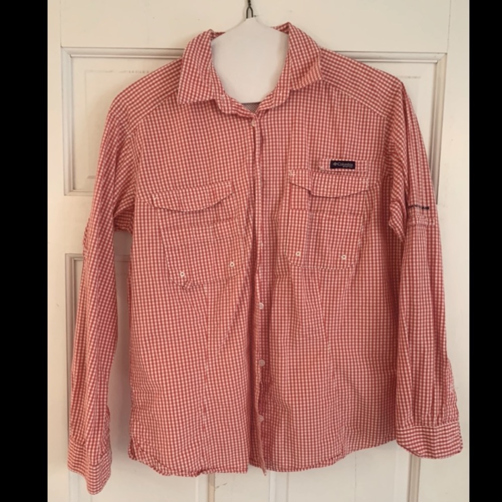 Columbia PFG small check fishing shirt